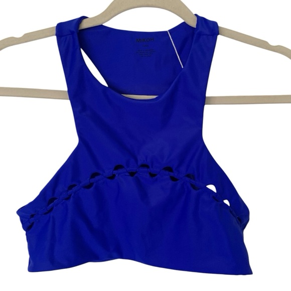 Mikoh Swim Nwt Mikoh Blue Cut Out High Neck Bangkok Bikini Swim Summer Resort Bikini Top